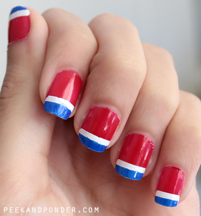 How to: Simple Red, White, and Blue Nails
